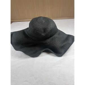 Nollia Hat Sun Womens One Size Black Wide Brim Floppy Beach Summer Packable